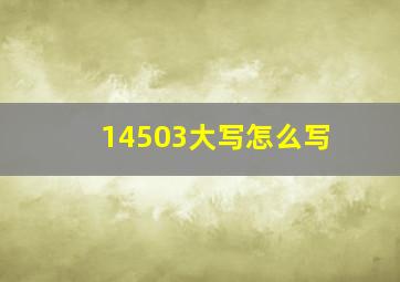 14503大写怎么写