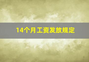 14个月工资发放规定