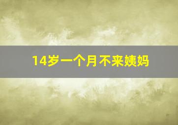 14岁一个月不来姨妈