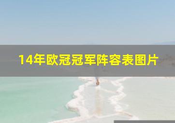 14年欧冠冠军阵容表图片