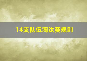 14支队伍淘汰赛规则