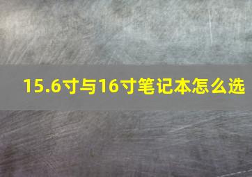 15.6寸与16寸笔记本怎么选