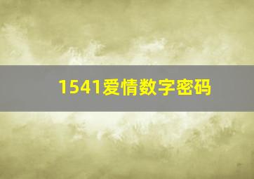 1541爱情数字密码