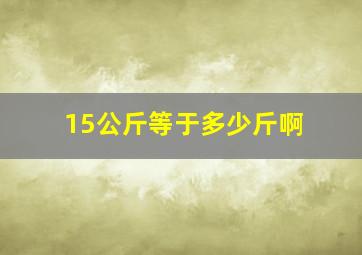 15公斤等于多少斤啊