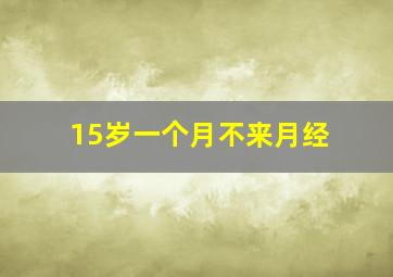 15岁一个月不来月经