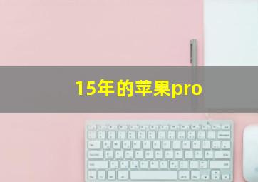 15年的苹果pro