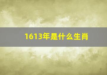 1613年是什么生肖