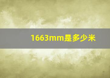 1663mm是多少米