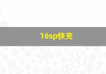 16sp快充