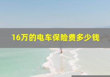 16万的电车保险费多少钱