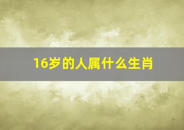 16岁的人属什么生肖