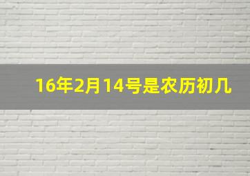 16年2月14号是农历初几