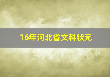 16年河北省文科状元