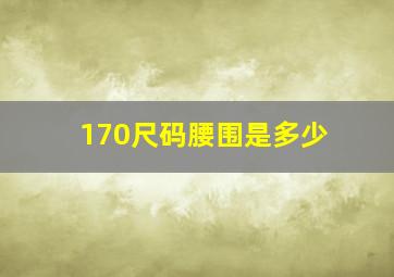 170尺码腰围是多少