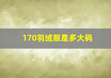 170羽绒服是多大码