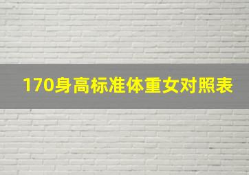 170身高标准体重女对照表