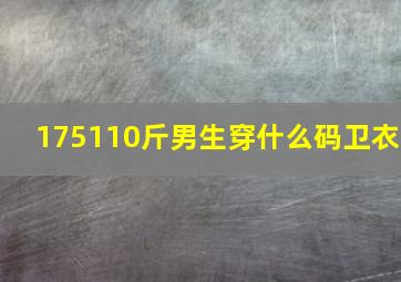 175110斤男生穿什么码卫衣