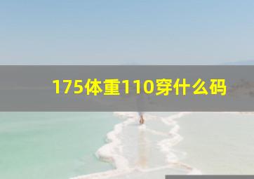 175体重110穿什么码