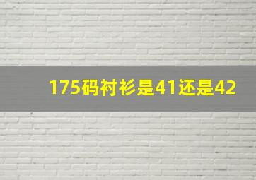 175码衬衫是41还是42