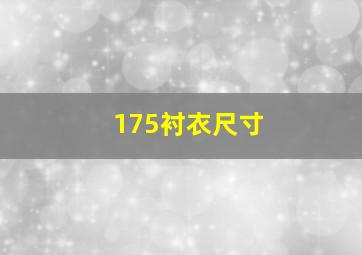 175衬衣尺寸