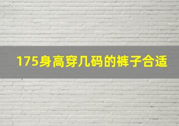 175身高穿几码的裤子合适