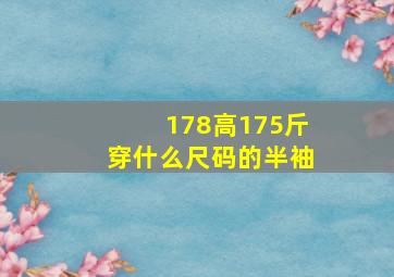 178高175斤穿什么尺码的半袖