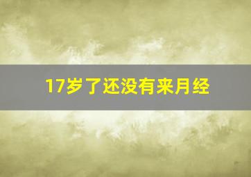 17岁了还没有来月经