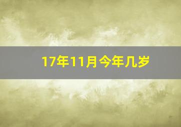 17年11月今年几岁