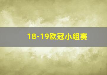 18-19欧冠小组赛