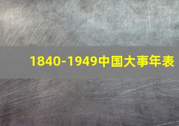 1840-1949中国大事年表