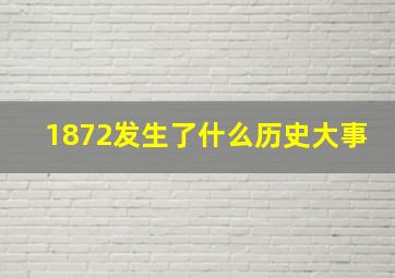 1872发生了什么历史大事