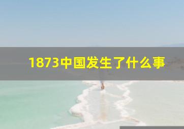 1873中国发生了什么事