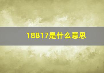 18817是什么意思