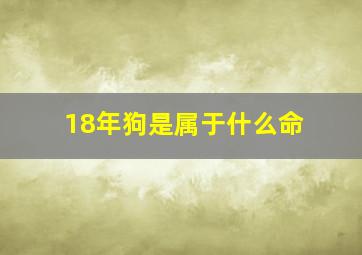 18年狗是属于什么命