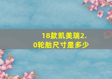 18款凯美瑞2.0轮胎尺寸是多少