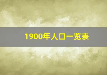 1900年人口一览表