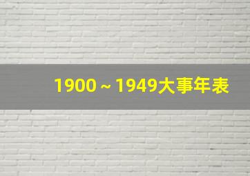 1900～1949大事年表