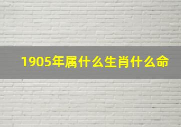 1905年属什么生肖什么命