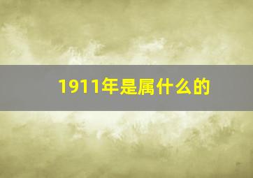 1911年是属什么的