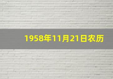 1958年11月21日农历