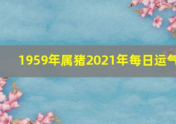 1959年属猪2021年每日运气