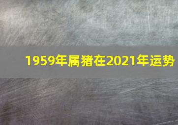 1959年属猪在2021年运势