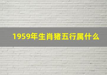 1959年生肖猪五行属什么