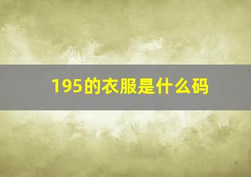 195的衣服是什么码