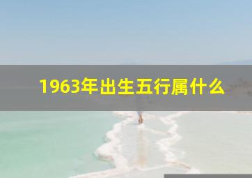 1963年出生五行属什么