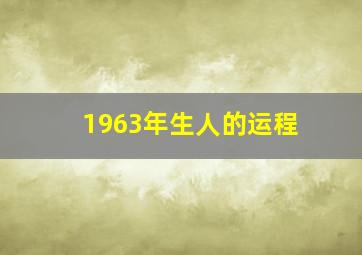 1963年生人的运程