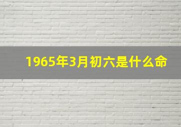 1965年3月初六是什么命