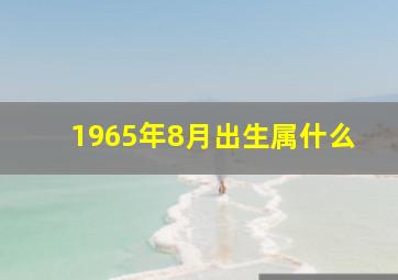 1965年8月出生属什么