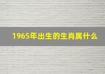 1965年出生的生肖属什么