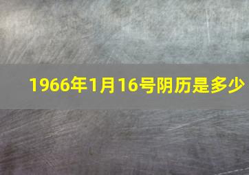 1966年1月16号阴历是多少